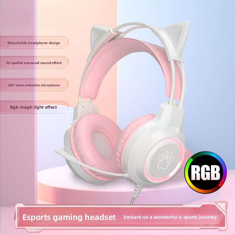 Gaming Headset Rgb - Earphone Gaming RGB dengan Mikrofon Fleksibel