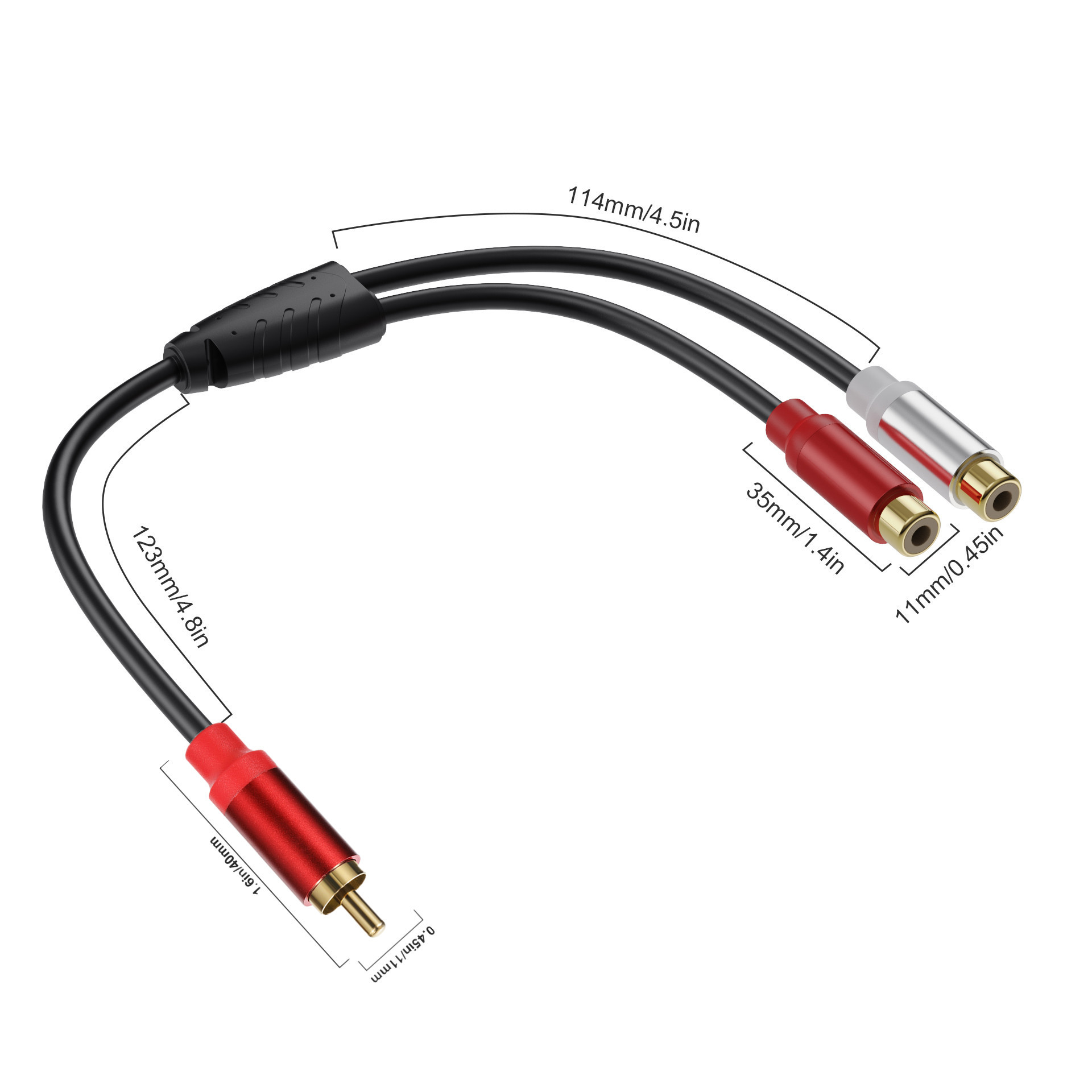 Kabel Audio RCA 0.3m, kabel su - Audio Splitter Y ulasan dan harga