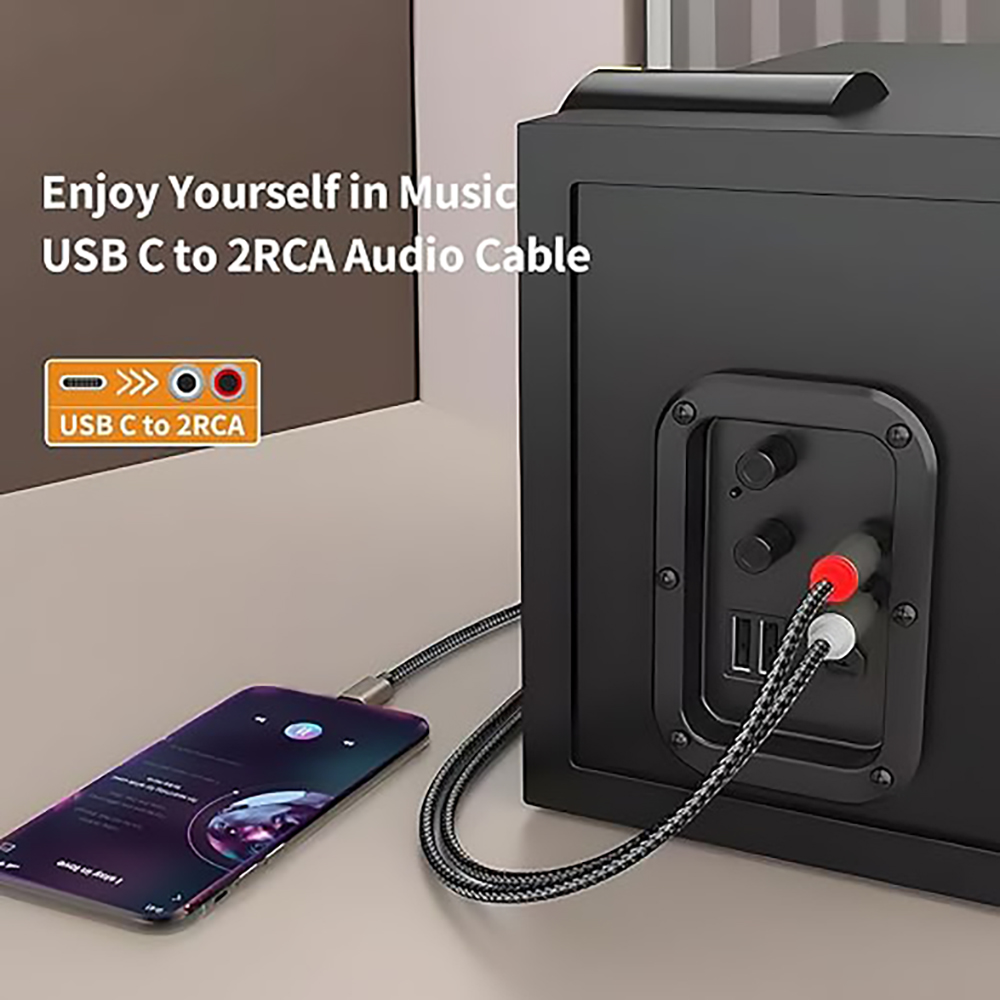 Kabel Audio USB C Ke 2 RCA, Ti - Audio Splitter Y ulasan dan harga