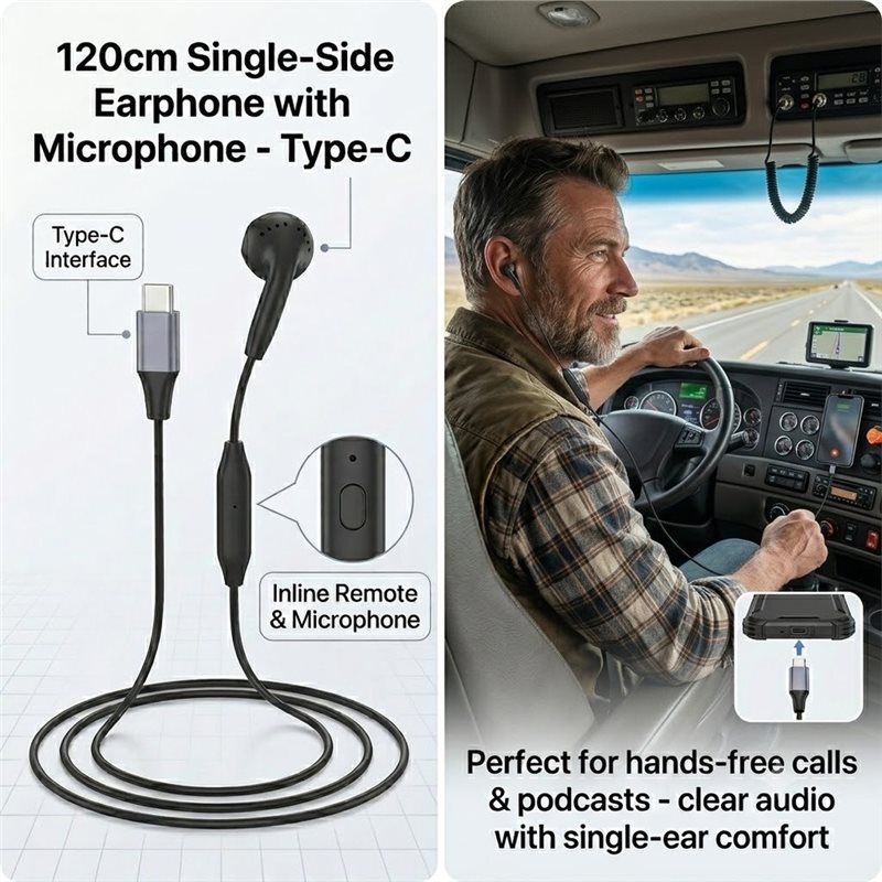DT75BG Tipe C Earbud Tunggal d - Wired Earphone Mic ulasan dan harga